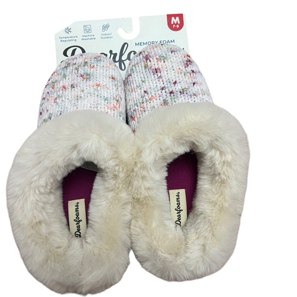 Dearfoam slip on house shoes women’s size 7-8 medium - Picture 2 of 5